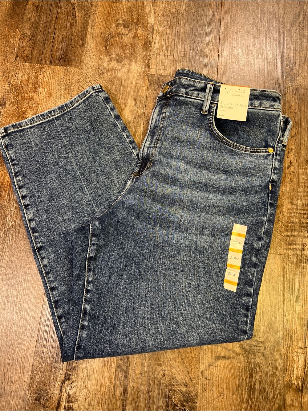 LC Lauren Conrad High-Rise Straight Leg Jeans - Medium Wash Blue